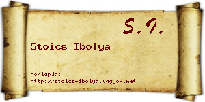 Stoics Ibolya névjegykártya